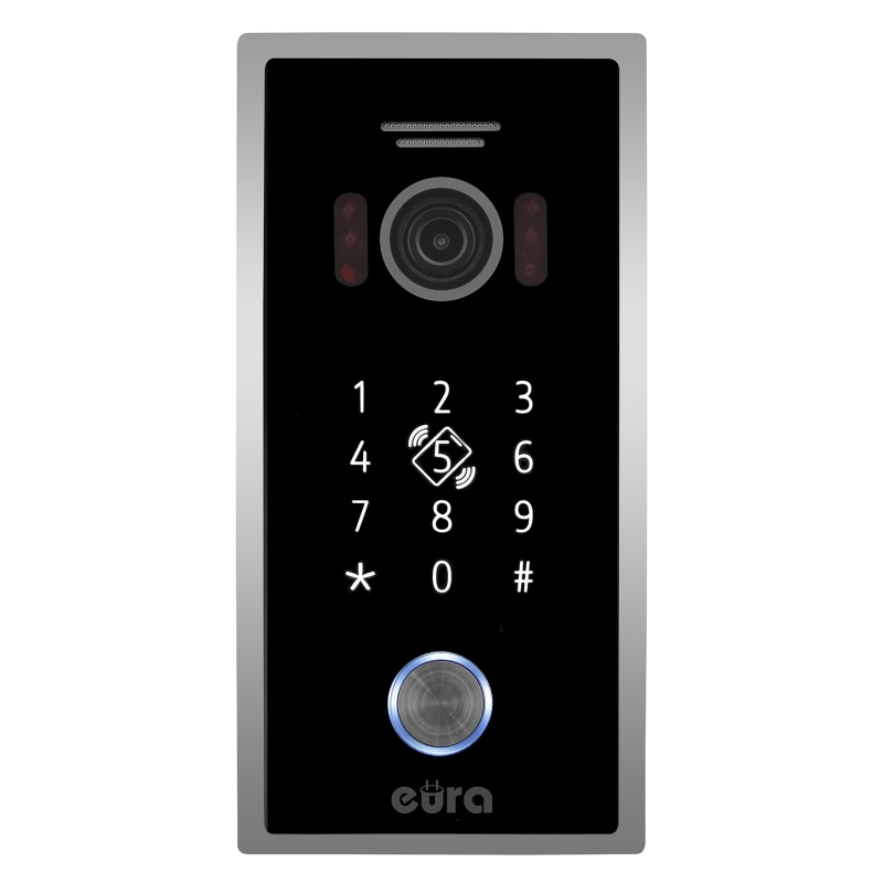 KASETA ZEWNĘTRZNA WIDEODOMOFONU "EURA" VDA-51C5/P - czarna, kamera 1080p., czytnik RFID, szyfrator, podtynk