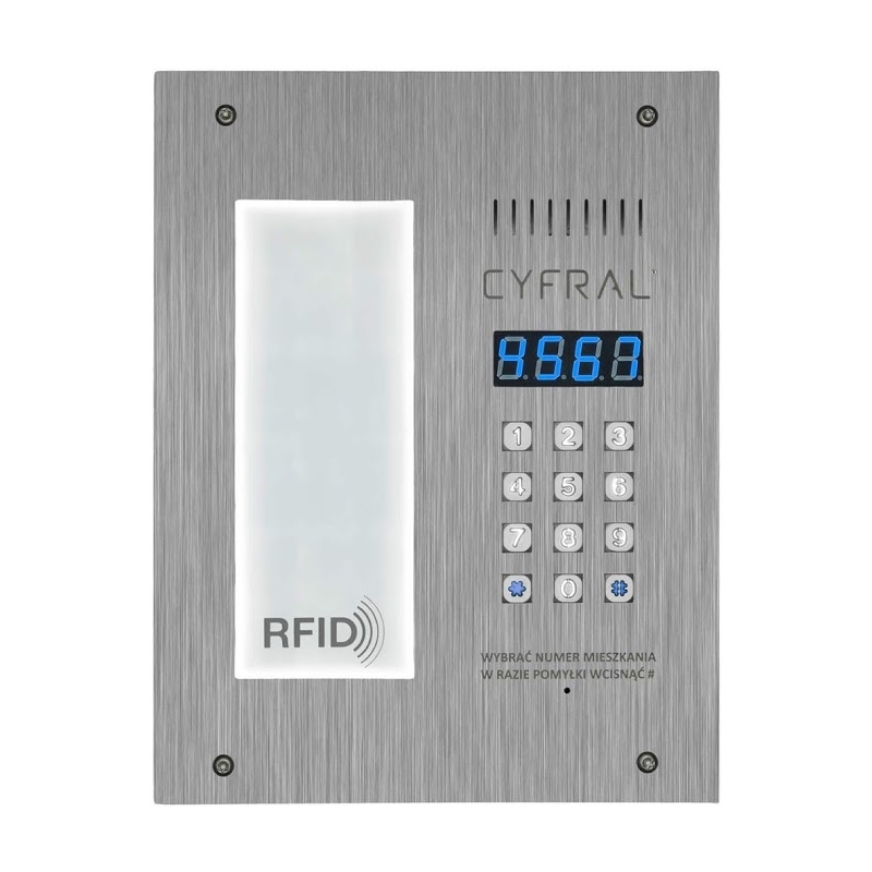 PANEL CYFROWY "CYFRAL" PC-3000R LM, ze integrowaną listą lokatorską i czytnikiem RFiD