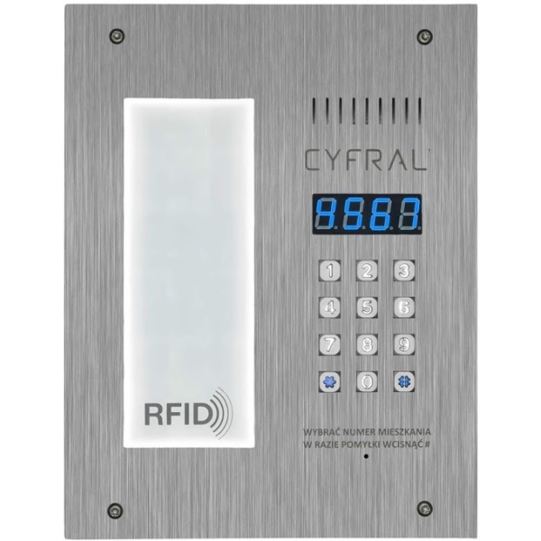 PANEL CYFROWY "CYFRAL" PC-3000R LM, ze integrowaną listą lokatorską i czytnikiem RFiD