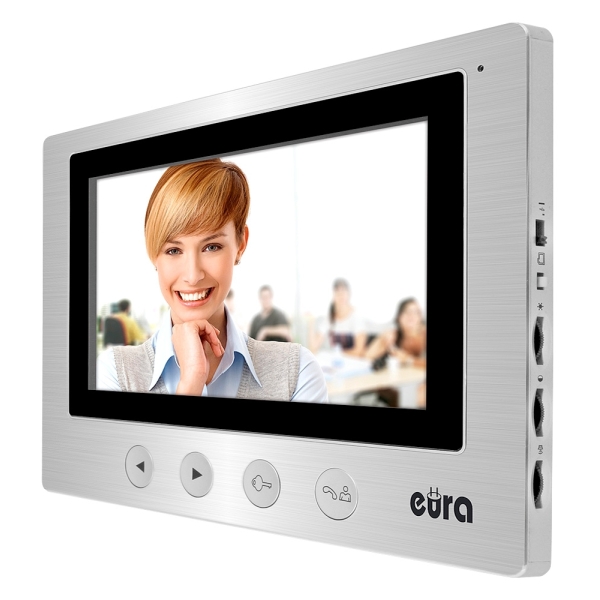 MONITOR "EURA" VDA-20A3 "EURA CONNECT" - srebrny, ekran 7", otwieranie 2 wejść