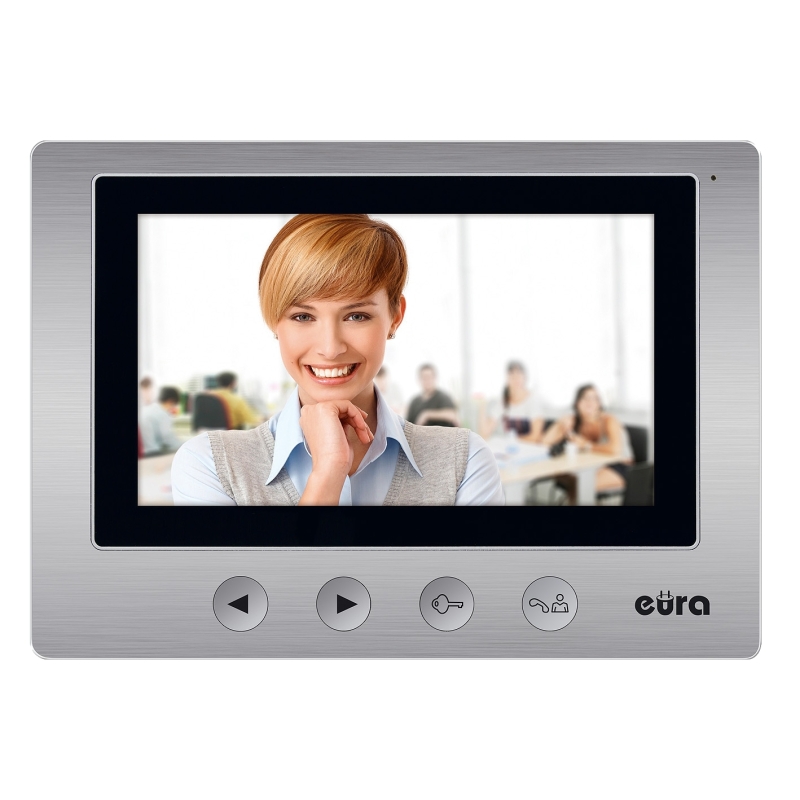 MONITOR "EURA" VDA-20A3 "EURA CONNECT" - srebrny, ekran 7", otwieranie 2 wejść