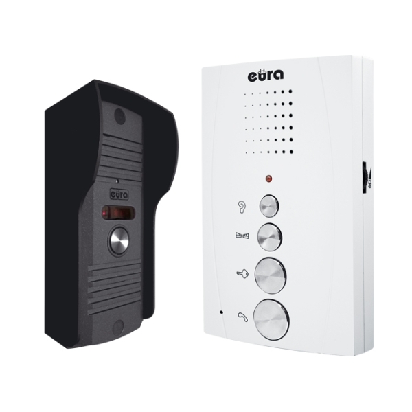 DOMOFON "EURA" ADP-11A3 "INVITO" BIAŁY - głośnomówiący, bezsłuchawkowy