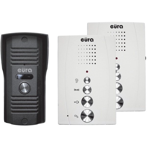 DOMOFON "EURA" ADP-51A3 "DIFESA" - 1-rodzinny, 2 unifony, interkom, biały
