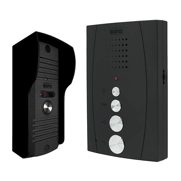 DOMOFON "EURA" ADP-12A3 "INVITO" GRAFIT głośnomówiący, bezsłuchawkowy