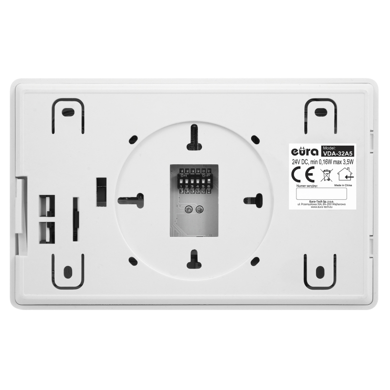 WIDEODOMOFON "EURA" VDP-62A5  WHITE "2EASY" - jednorodzinny, LCD 4,3", biały, natynkowy