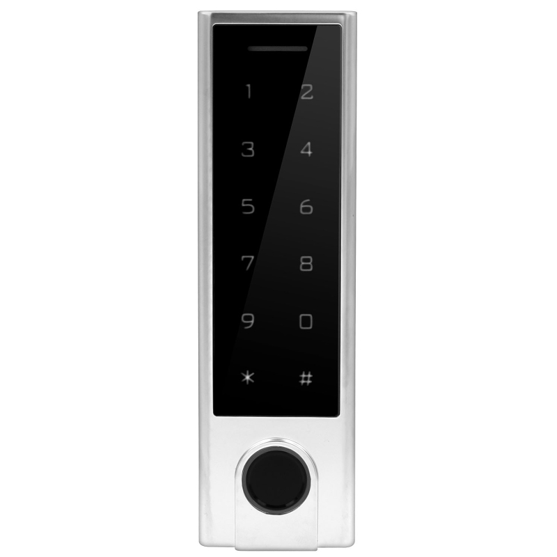 ZAMEK SZYFROWY "EURA" AC-91H4 - natynkowy, szyfrator, czytnik Mifare 13,56 MHz, czytnik biometryczny,  IP66, App TTLock/ TTHotel