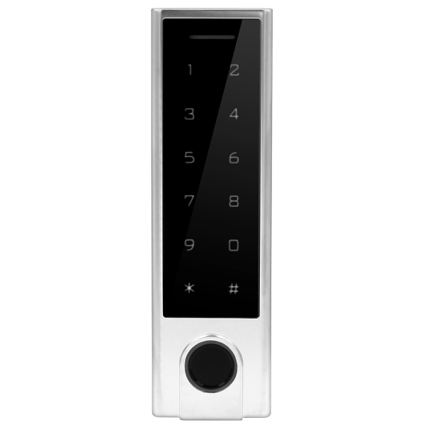 ZAMEK SZYFROWY "EURA" AC-91H4 - natynkowy, szyfrator, czytnik Mifare 13,56 MHz, czytnik biometryczny,  IP66, App TTLock/ TTHotel