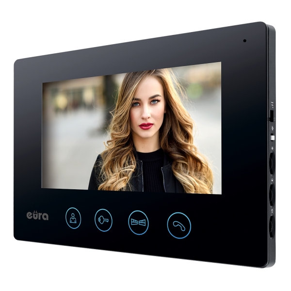 MONITOR "EURA" VDA-42A3 "CONNECT+" - czarny, 7", otwieranie 2 wejść, AHD