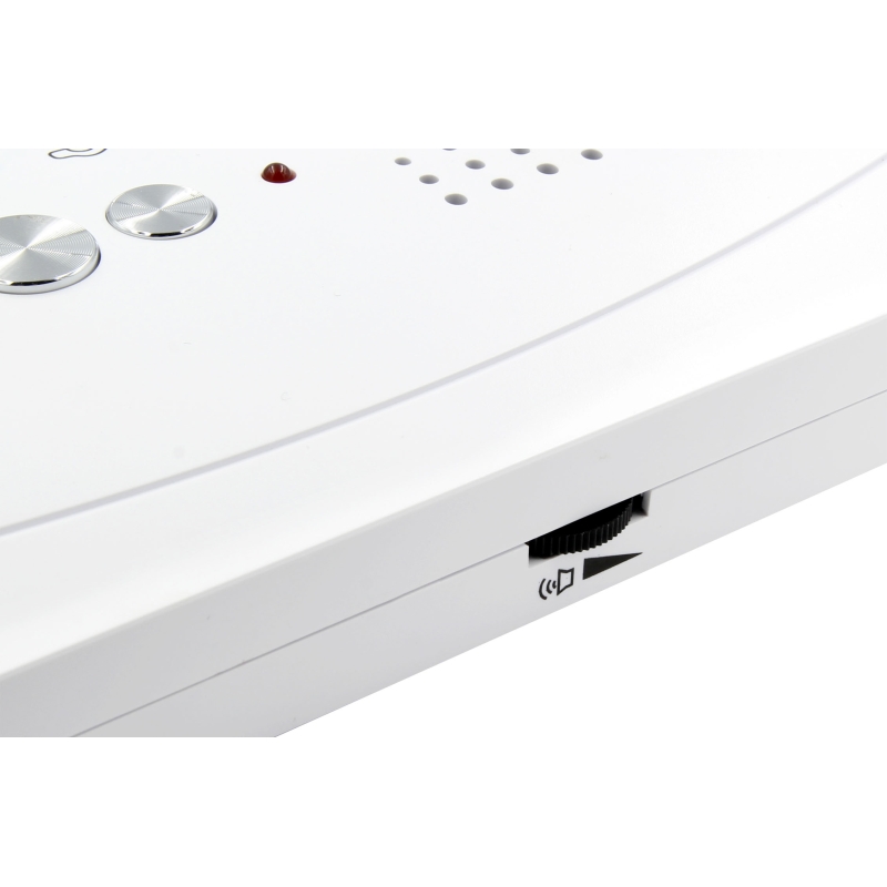 DOMOFON "EURA" ADP-64A3 - biały, czterorodzinny, głośnomówiący, obsługa 2 wejść, czytnik RFID