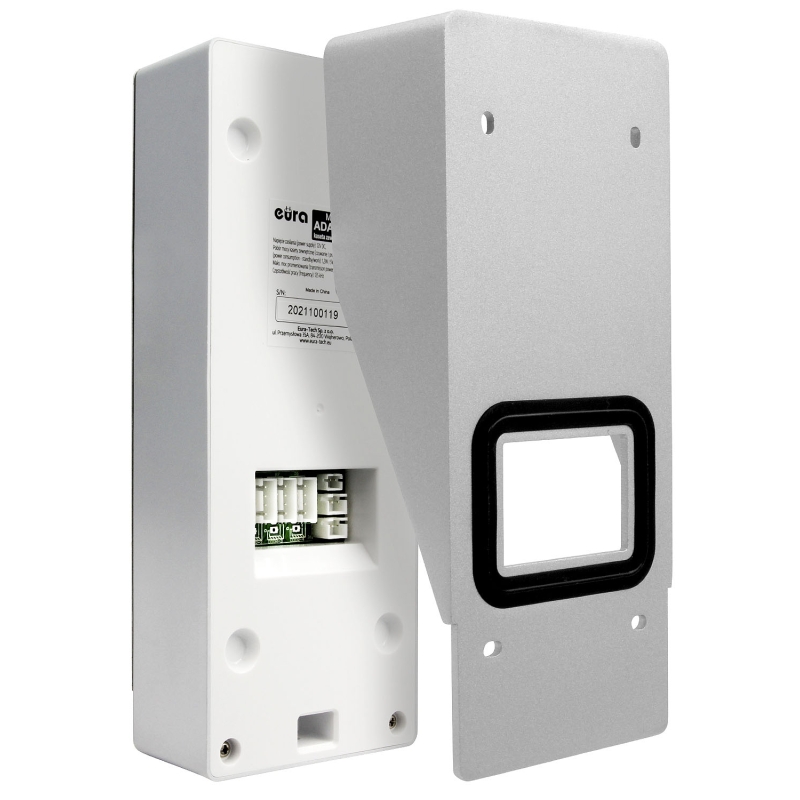 DOMOFON "EURA" ADP-64A3 - biały, czterorodzinny, głośnomówiący, obsługa 2 wejść, czytnik RFID