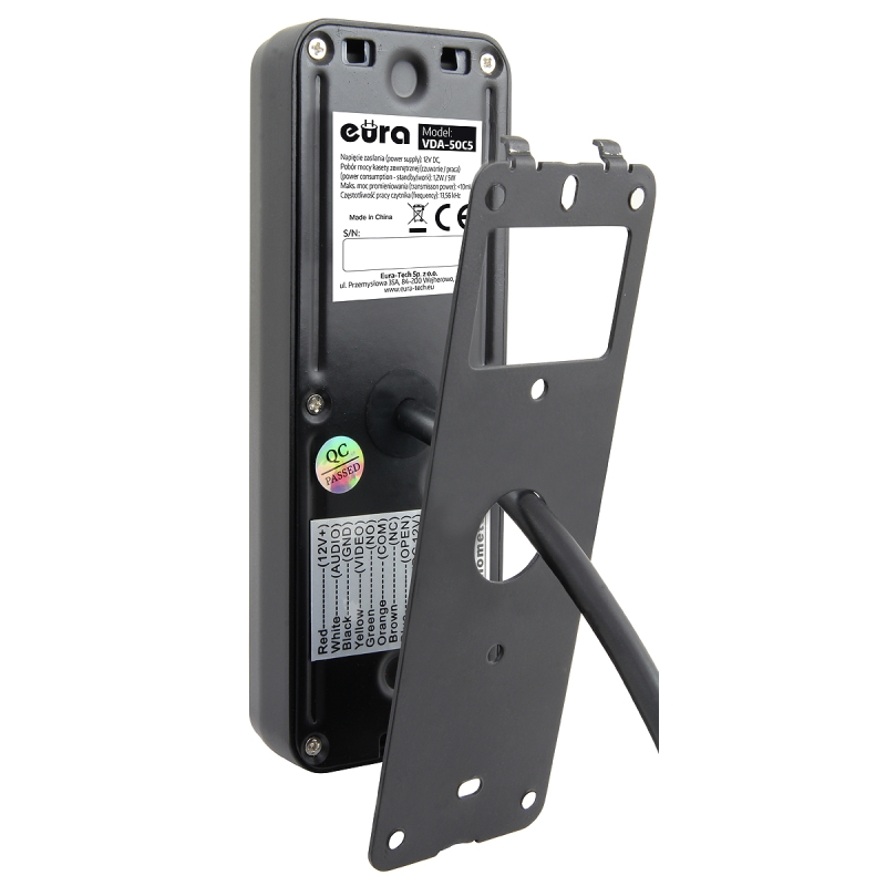 WIDEODOMOFON "EURA" VDP-97C5 - czarny, dotykowy, LCD 7", AHD, WiFi,  pamięć obrazów, SD 128GB,  rozbudowa do 6 monitorów, 2 stac