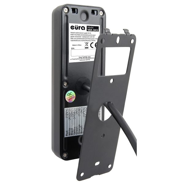 WIDEODOMOFON "EURA" VDP-97C5 - czarny, dotykowy, LCD 7", AHD, WiFi,  pamięć obrazów, SD 128GB,  rozbudowa do 6 monitorów, 2 stac