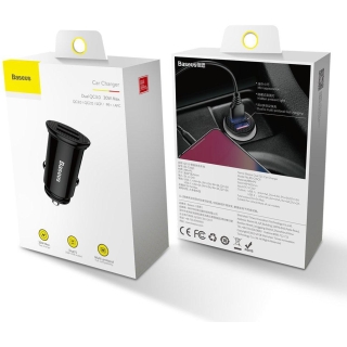ŁADOWARKA SAMOCHODOWA Baseus Circular CCALL-YD01 30W 5A 2x USB-A QC 3.0 2