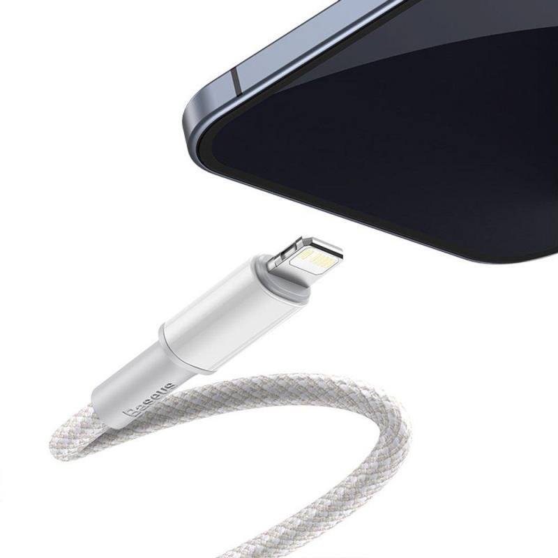 KABEL USB-C -  Lightning / iPhone Baseus Cafule CATLGD-A02 2m 20W PD Quick Charging BIAŁY W OPLOCIE
