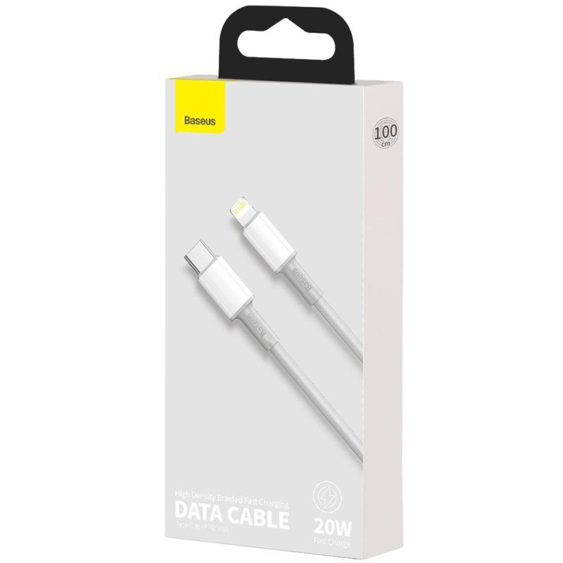 KABEL USB-C -  Lightning / iPhone Baseus Cafule CATLGD-02 1m 20W PD Quick Charging BIAŁY W OPLOCIE