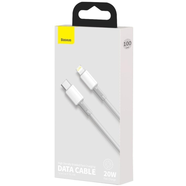 KABEL USB-C -  Lightning / iPhone Baseus Cafule CATLGD-02 1m 20W PD Quick Charging BIAŁY W OPLOCIE