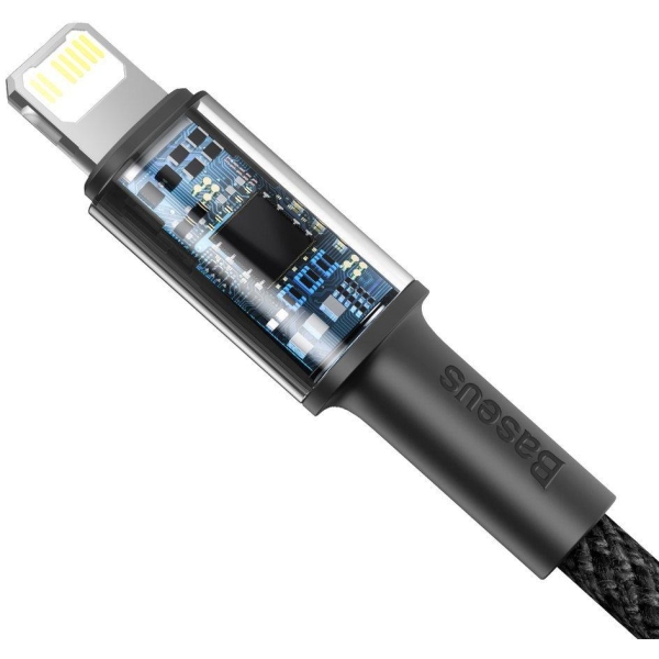 KABEL USB-C -  Lightning / iPhone Baseus Cafule CATLGD-01 1m 20W PD Quick Charging CZARNY W OPLOCIE