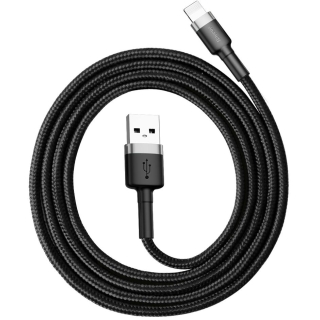 KABEL USB-A -  Lightning / iPhone Baseus Cafule CALKLF-BG1 100cm Apple 2.4A CZARNO-SZARY W OPLOCIE 2