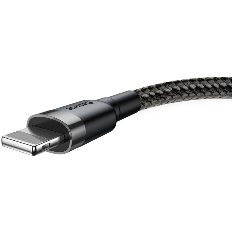 KABEL USB-A -  Lightning / iPhone Baseus Cafule CALKLF-BG1 100cm Apple 2.4A CZARNO-SZARY W OPLOCIE