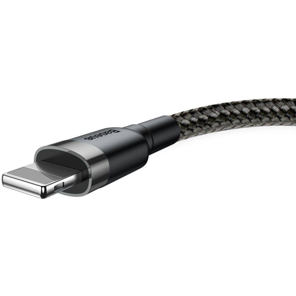 KABEL USB-A -  Lightning / iPhone Baseus Cafule CALKLF-BG1 100cm Apple 2.4A CZARNO-SZARY W OPLOCIE