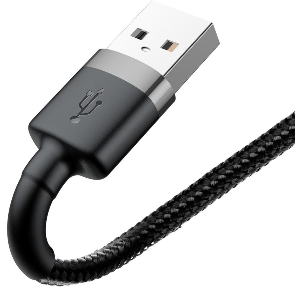 KABEL USB-A -  Lightning / iPhone Baseus Cafule CALKLF-BG1 100cm Apple 2.4A CZARNO-SZARY W OPLOCIE