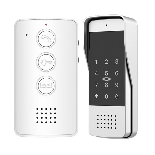 DOMOFON "EURA" ADP-34A3 - biały, jednorodzinny, głośnomówiący, obsługa 2 wejść, szyfrator, czytnik zbliżeniowy