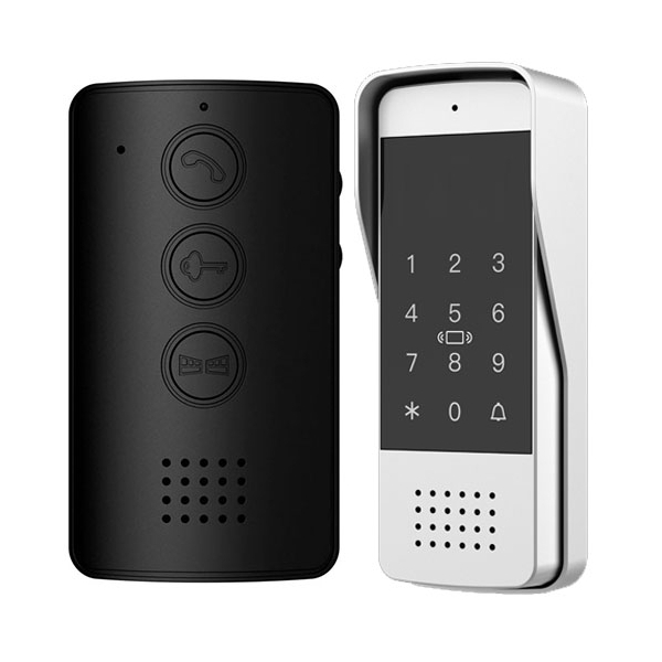 DOMOFON "EURA" ADP-34A3 - czarny, jednorodzinny, głośnomówiący, obsługa 2 wejść, szyfrator, czytnik zbliżeniowy