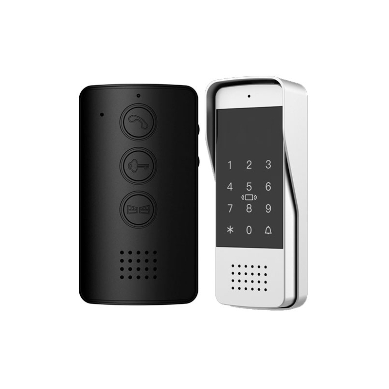 DOMOFON "EURA" ADP-34A3 - czarny, jednorodzinny, głośnomówiący, obsługa 2 wejść, szyfrator, czytnik zbliżeniowy