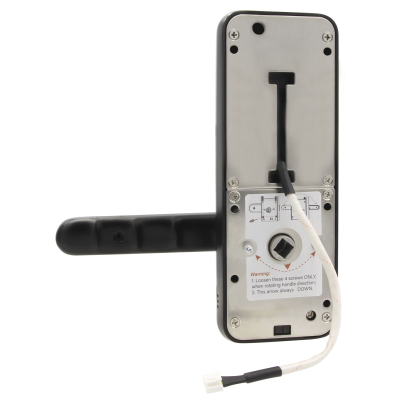 KLAMKA Z KONTROLEREM DOSTĘPU "EURA" ELH-51H4 black - krótka, szyfrator, czytnik Mifare 13,56 MHz