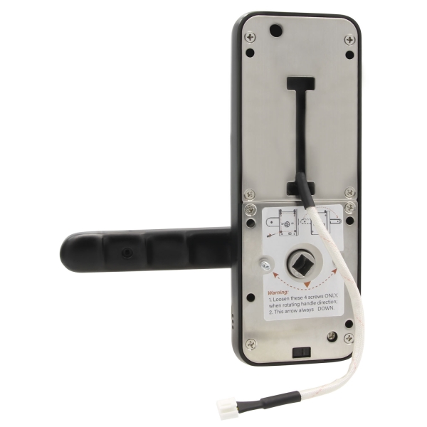KLAMKA Z KONTROLEREM DOSTĘPU "EURA" ELH-51H4 black - krótka, szyfrator, czytnik Mifare 13,56 MHz