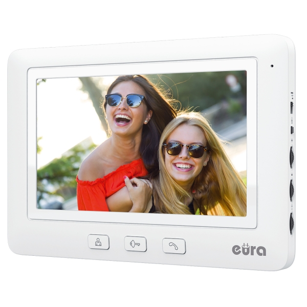 WIDEODOMOFON "EURA" VDP-45A3 "ALPHA" BIAŁY DWA MONITORY kolor 7" obsługa 1 wejścia