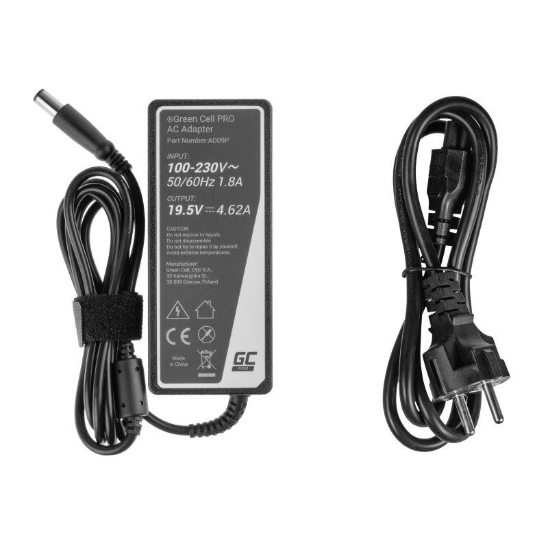 ZASILACZ ŁADOWARKA DO LAPTOPA DELL Green Cell PRO AD09P 19,5V 4,62A 90W 7,4mm/5,0mm