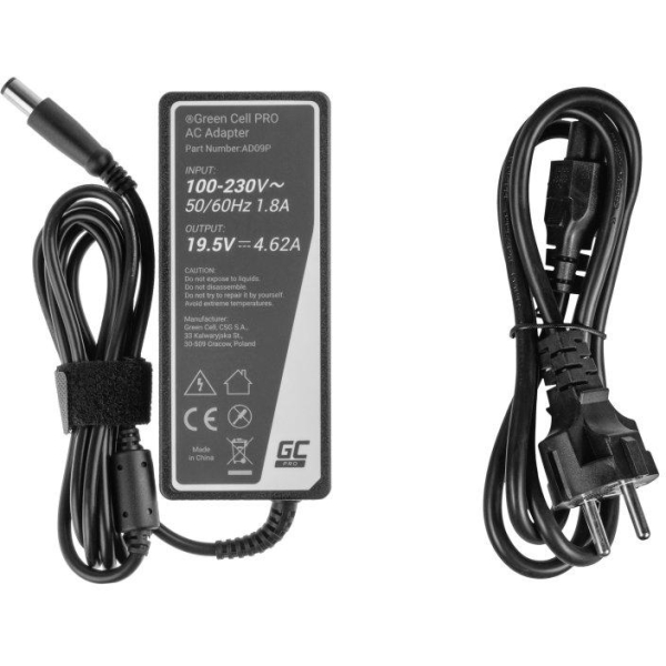 ZASILACZ ŁADOWARKA DO LAPTOPA DELL Green Cell PRO AD09P 19,5V 4,62A 90W 7,4mm/5,0mm