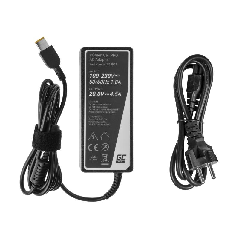 ZASILACZ ŁADOWARKA DO LAPTOPA LENOVO Green Cell PRO AD39AP 20V 4,5A 90W Slim Tip