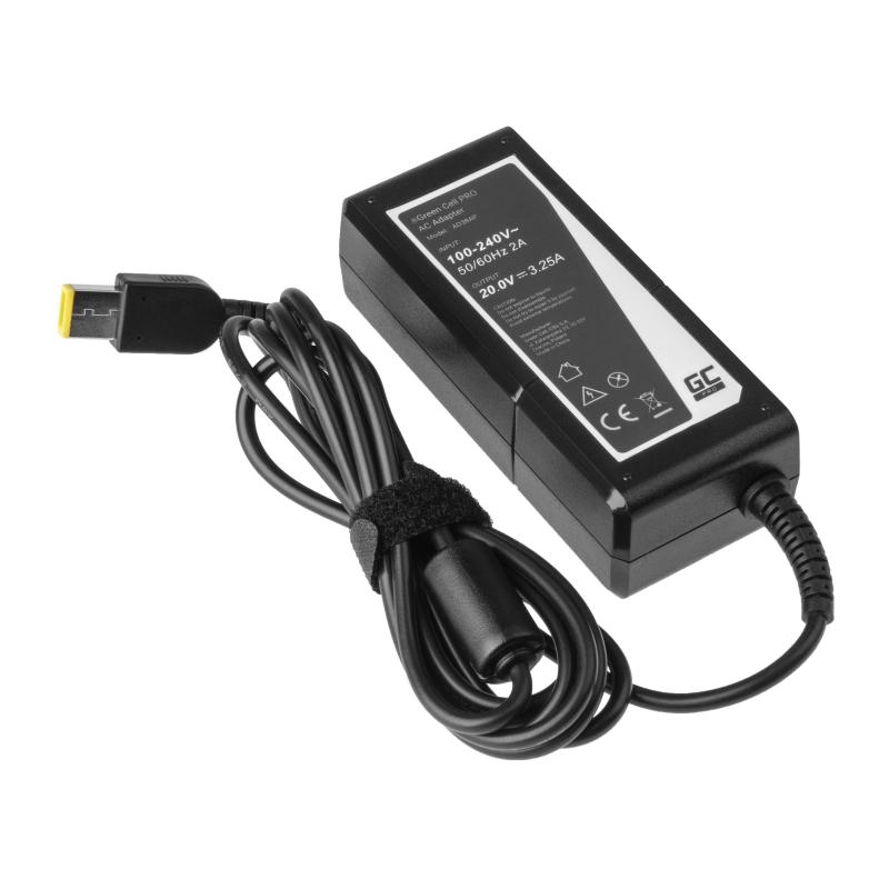ZASILACZ ŁADOWARKA DO LAPTOPA LENOVO Green Cell PRO AD38AP 20V 3,25A 65W Slim Tip