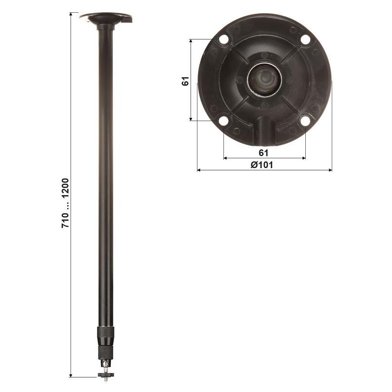 UCHWYT DO KAMER TELESKOPOWY SUFITOWY BR-60X120-B