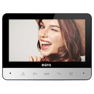 MONITOR "EURA" VDA-77A3 "EURA CONNECT" - LCD 7" otwieranie 2 wejść, pamięć 2