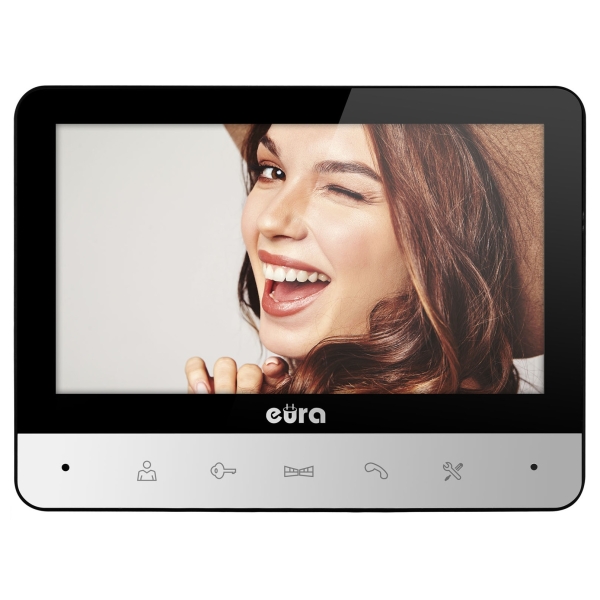 MONITOR "EURA" VDA-77A3 "EURA CONNECT" - LCD 7" otwieranie 2 wejść, pamięć