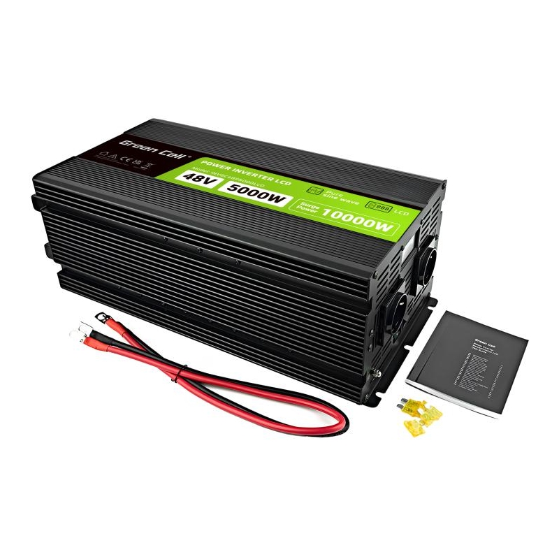 PRZETWORNICA NAPIĘCIA Green Cell PowerInverter LCD 48V -  230V 5000/10000W CZYSTA SINUSOIDA