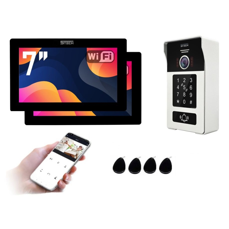 5TECH Wideodomofon dwurodzinny cyfrowy TWIN...