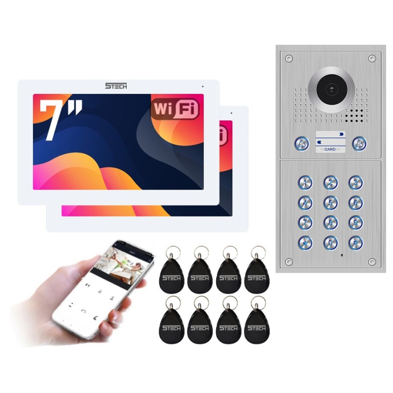 5TECH Wideodomofon dwurodzinny cyfrowy TWIN...