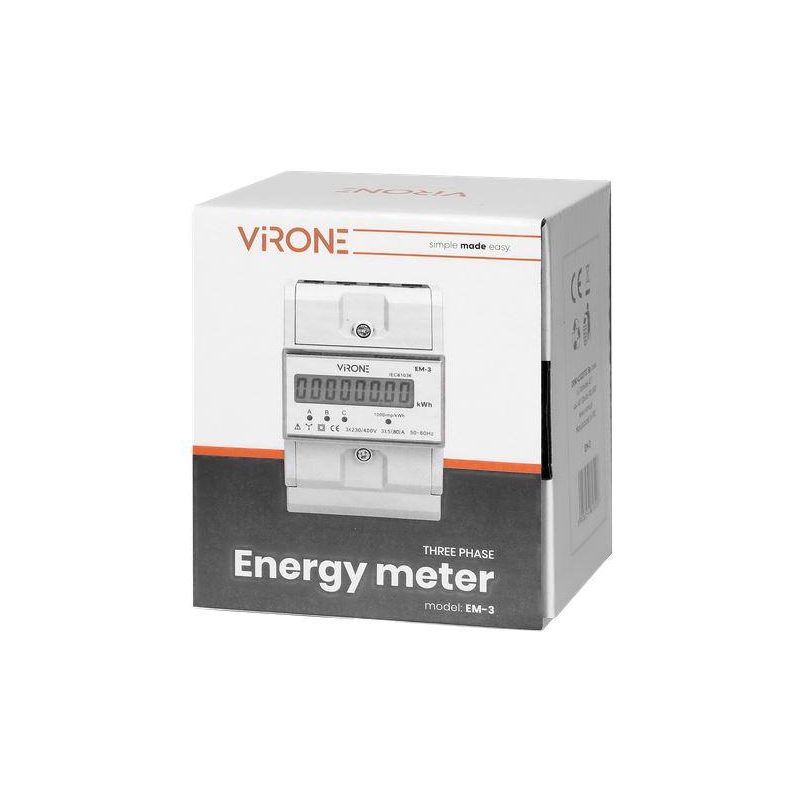 Wskaźnik zużycia energii 3 fazowy Virone EM-3