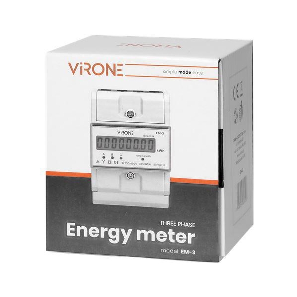 Wskaźnik zużycia energii 3 fazowy Virone EM-3