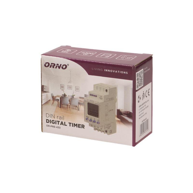 Programator elektroniczny ORNO na szynę DIN OR-PRE-433