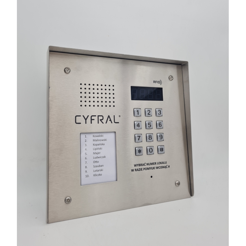 PANEL CYFROWY "CYFRAL" PC-2000RE PRO INOX z czytnikiem RFiD i wbudowaną elektroniką