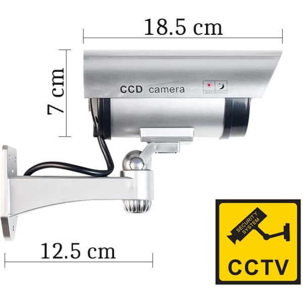 Atrapa kamery tubowej srebna AT-1B-S