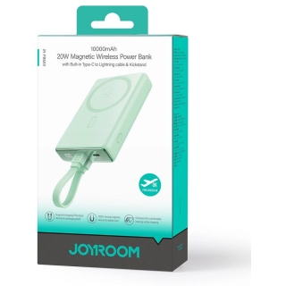 Powerbank Joyroom JR-PBM01 10000mAh 20W 1x USB-C 2x Lightning zielony + kabel 2