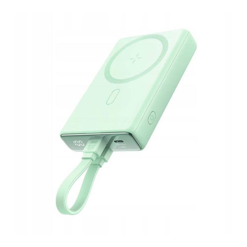 Powerbank Joyroom JR-PBM01 10000mAh 20W 1x USB-C 2x Lightning zielony + kabel
