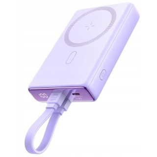 Powerbank Joyroom JR-PBM01 10000mAh 20W 1x USB-C 2x Lightning fioletowy + kabel 2