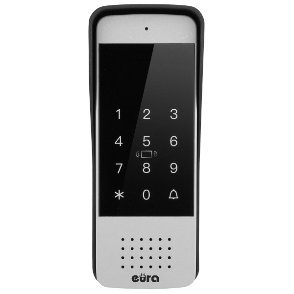 DOMOFON "EURA" ADP-34A3 - czarny, jednorodzinny, głośnomówiący, obsługa 2 wejść, szyfrator, czytnik zbliżeniowy